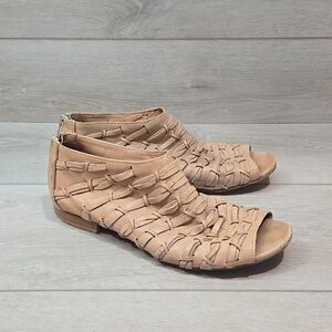 Ron White Women Ankle Leather Open Toe Boots shoes sz 40/9.5